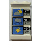 LEGO Bianco Pannello 1 x 2 x 3 con Weather Forecast Adesivo senza supporti laterali, bottoncini cavi (2362)