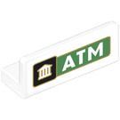 LEGO Weiß Panel 1 x 3 x 1 mit 'ATM' Aufkleber (23950)
