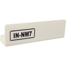 LEGO White Panel 1 x 4 with Rounded Corners with Airvents Inside and License Plate IN-NM7 Outsider Sticker (15207)