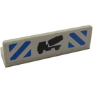 LEGO White Panel 1 x 4 with Rounded Corners with Cement Mixer and Blue Stripes Sticker (15207)