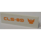 LEGO White Panel 1 x 4 with Rounded Corners with 'CLS-89' and Galaxy Squad Logo (Left) Sticker (15207)