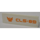 LEGO White Panel 1 x 4 with Rounded Corners with 'CLS-89' and Galaxy Squad Logo (Right) Sticker (15207)