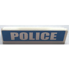 LEGO White Panel 1 x 4 with Rounded Corners with Police (Blue Background) Sticker (15207)