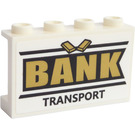 LEGO blanc Panneau 1 x 4 x 2 avec 'BANK TRANSPORT' et Gold Bars Autocollant (14718)
