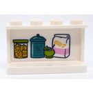 LEGO White Panel 1 x 4 x 2 with Foodstuffs Sticker (14718)