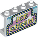 LEGO White Panel 1 x 4 x 2 with Ice Cream Decoration (14718 / 50143)