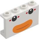 LEGO Weiß Paneel 1 x 4 x 2 mit Junior Clown Auto Gesicht (14718)