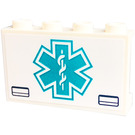 LEGO White Panel 1 x 4 x 2 with Star of Life Sticker (14718)