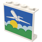 LEGO Weiß Panel 1 x 4 x 3 mit Airplane, Sun Aufkleber ohne seitliche Stützen, solide Bolzen (4215)