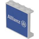 LEGO White Panel 1 x 4 x 3 with 'Allianz' Sticker with Side Supports, Hollow Studs (60581)