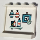 LEGO Weiß Panel 1 x 4 x 3 mit bottles auf shelves und Delfin photo Aufkleber mit Seitenstützen, Hohlbolzen (35323)