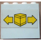 LEGO Weiß Panel 1 x 4 x 3 mit Box und arrows Aufkleber ohne seitliche Stützen, solide Bolzen (4215 / 30007)