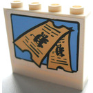 LEGO blanc Panneau 1 x 4 x 3 avec Bus Tickets Autocollant sans supports latéraux, tenons creux (4215)