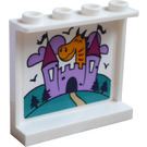 LEGO White Panel 1 x 4 x 3 with Castle, Dragon, Trees and Clouds Sticker with Side Supports, Hollow Studs (35323)