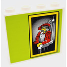 LEGO White Panel 1 x 4 x 3 with Cavalier Picture on Green Background Sticker without Side Supports, Hollow Studs (4215)