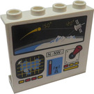LEGO Wit Paneel 1 x 4 x 3 met Computer Display Paneel Sticker zonder zijsteunen, holle noppen (4215)