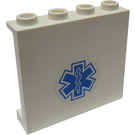 LEGO blanc Panneau 1 x 4 x 3 avec EMT Star of Life Autocollant avec supports latéraux, tenons creux (60581)