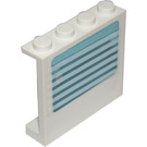 LEGO Weiß Panel 1 x 4 x 3 mit Glas Fenster mit Weiß Streifen Aufkleber (6156)