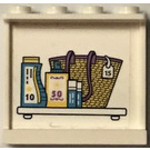 LEGO Wit Paneel 1 x 4 x 3 met Lotion en beach bag Sticker met zijsteunen, holle noppen (35323)