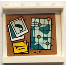 LEGO White Panel 1 x 4 x 3 with Map and Dolphin Picture Sticker with Side Supports, Hollow Studs (35323)