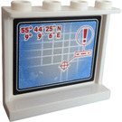 LEGO blanc Panneau 1 x 4 x 3 avec Map et Target Inside Autocollant avec supports latéraux, tenons creux (35323)