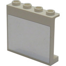 LEGO White Panel 1 x 4 x 3 with Mirror Sticker with Side Supports, Hollow Studs (60581)