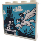 LEGO Wit Paneel 1 x 4 x 3 met Movie Projection of Girl Aan Pegasus en Boy Sticker met zijsteunen, holle noppen (35323)