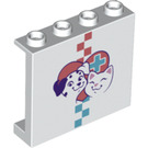 LEGO White Panel 1 x 4 x 3 with Pet Clinic Emblem with Side Supports, Hollow Studs (35323 / 80079)