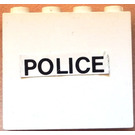 LEGO blanc Panneau 1 x 4 x 3 avec "Police" Autocollant sans supports latéraux, tenons pleins (4215)