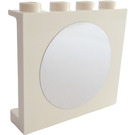 LEGO White Panel 1 x 4 x 3 with round mirror Sticker with Side Supports, Hollow Studs (60581)