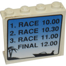 LEGO blanc Panneau 1 x 4 x 3 avec Schedule for Boat Race Autocollant (Goujons supérieurs indéterminés) (4215)