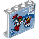 LEGO Weiß Panel 1 x 4 x 3 mit Skating Couple Display mit Seitenstützen, Hohlbolzen (35323 / 83860)