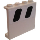 LEGO Weiß Panel 1 x 4 x 3 mit Zwei Windows (Links) Aufkleber mit Seitenstützen, Hohlbolzen (60581)