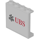 LEGO Wit Paneel 1 x 4 x 3 met 'UBS' Sticker met zijsteunen, holle noppen (60581)