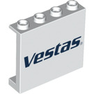 LEGO Weiß Panel 1 x 4 x 3 mit Vestas Logo mit Seitenstützen, Hohlbolzen (35323 / 46533)