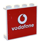 LEGO Weiß Panel 1 x 4 x 3 mit Vodafone Aufkleber ohne seitliche Stützen, hohle Bolzen (4215)