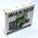 LEGO White Panel 1 x 4 x 3 with 'WANTED', '$ 1.000.000 Reward' and Truck Sticker with Side Supports, Hollow Studs (60581)