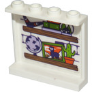 LEGO Wit Paneel 1 x 4 x 3 met Wooden Shelves en Toys Sticker met zijsteunen, holle noppen (35323)
