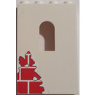 LEGO Wit Paneel 1 x 4 x 5 met Venster met Bricks Onderzijde Links Sticker (60808)