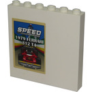 LEGO blanc Panneau 1 x 6 x 5 avec '1979 Ferrari 312 T4' Poster Autocollant (59349)
