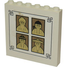 LEGO White Panel 1 x 6 x 5 with 4 sensei portraits Sticker (59349)