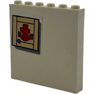 LEGO White Panel 1 x 6 x 5 with Anchor Sticker (59349)
