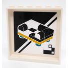 LEGO Wit Paneel 1 x 6 x 5 met Zwart en Wit Couch Sticker (59349)