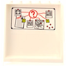LEGO blanc Panneau 1 x 6 x 5 avec Tableau, Photos & Notes Autocollant (59349)