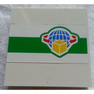 LEGO blanc Panneau 1 x 6 x 5 avec Cargo logo avec Arrows, Package et green Stripe Autocollant (59349)