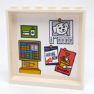 LEGO Weiß Panel 1 x 6 x 5 mit Cash Register und Flyers Aufkleber (59349)