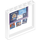 LEGO White Panel 1 x 6 x 5 with Computer Screen and Photos Sticker (59349)
