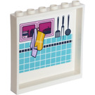LEGO White Panel 1 x 6 x 5 with Cupboard, Cloth, Oven Mitt and Kitchen Utensils Sticker (59349)
