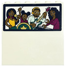 LEGO White Panel 1 x 6 x 5 with Family Portrait (front), Mirror and Shelf (back) Sticker (59349)