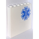 LEGO White Panel 1 x 6 x 5 with Medical Charts and EMT Logo Sticker (59349)